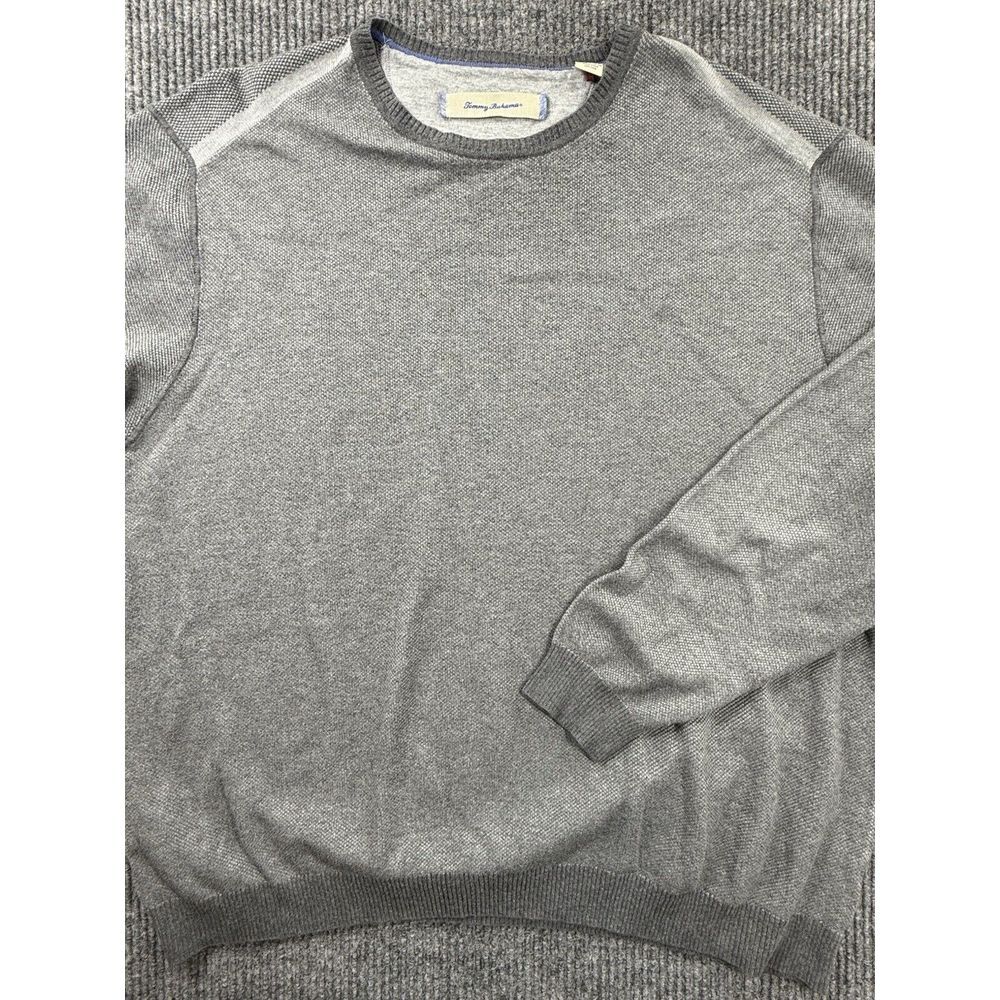 Tommy Bahama Sweater Mens XX-Large Gray Crewneck Fish Logo‎ Relax Pullover